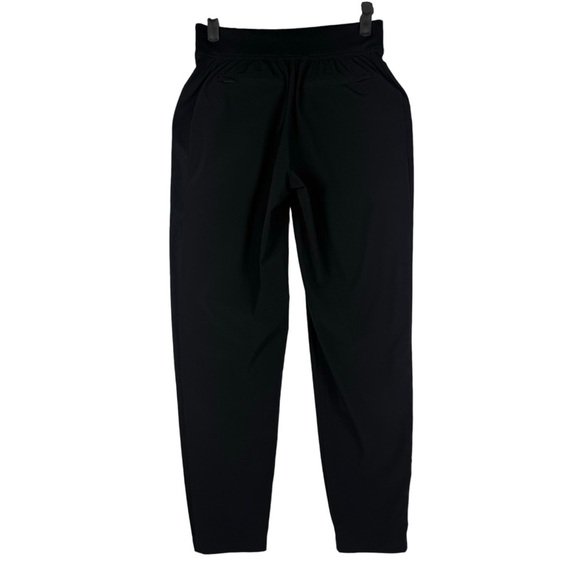 Athleta Brooklyn Ankle Pant Size 00 Black Pull on Slim Leg Knit Ribbed Panels - Picture 3 of 10